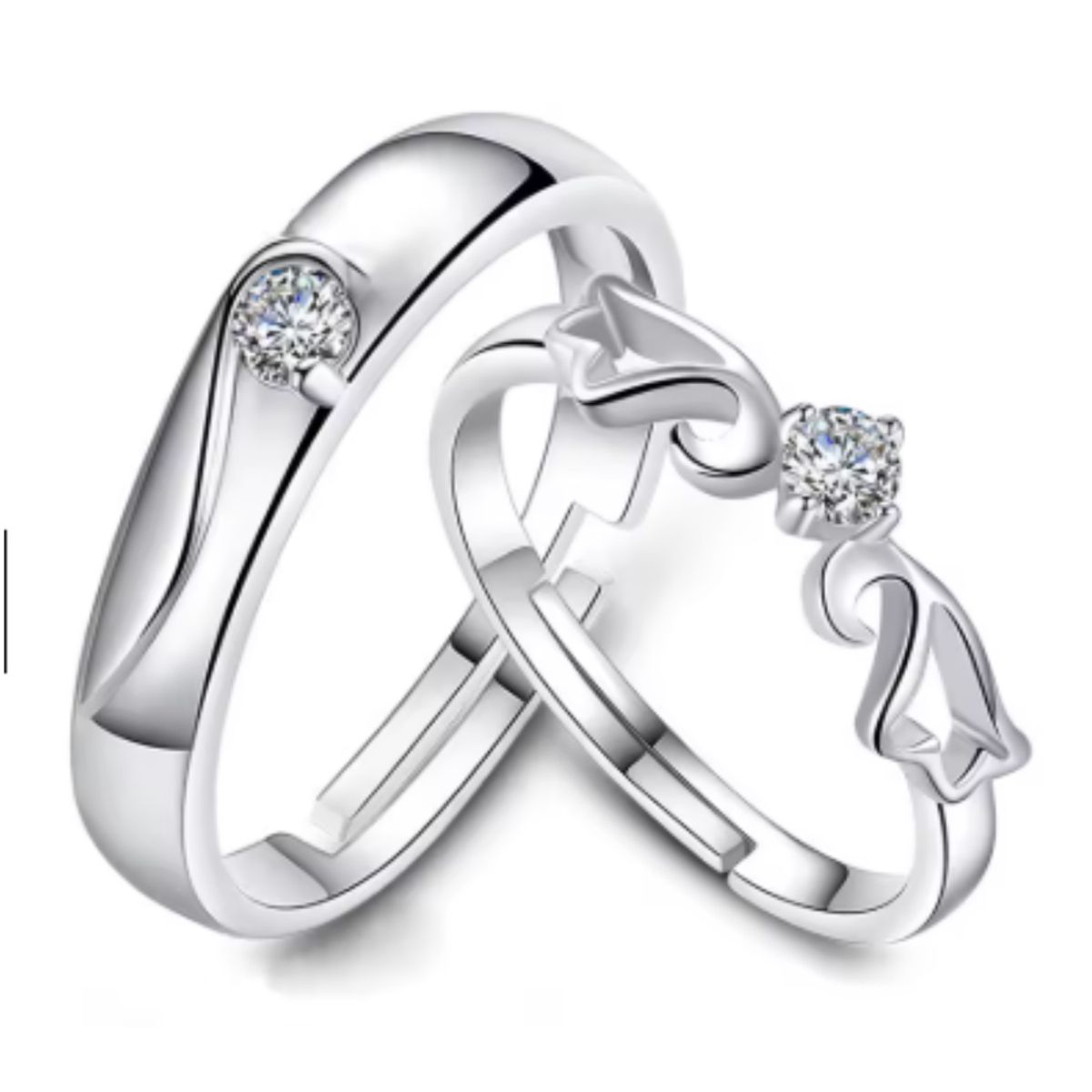 GENERICO - Anillos de Pareja Ajustables  Conexión Brillante