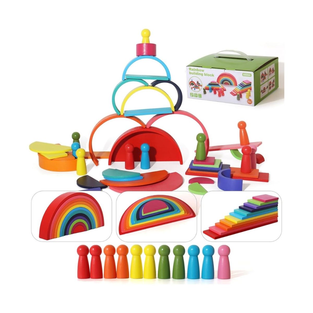 GENERICO - Juego Didáctico de Bloques Apilables Coloridos para Niños