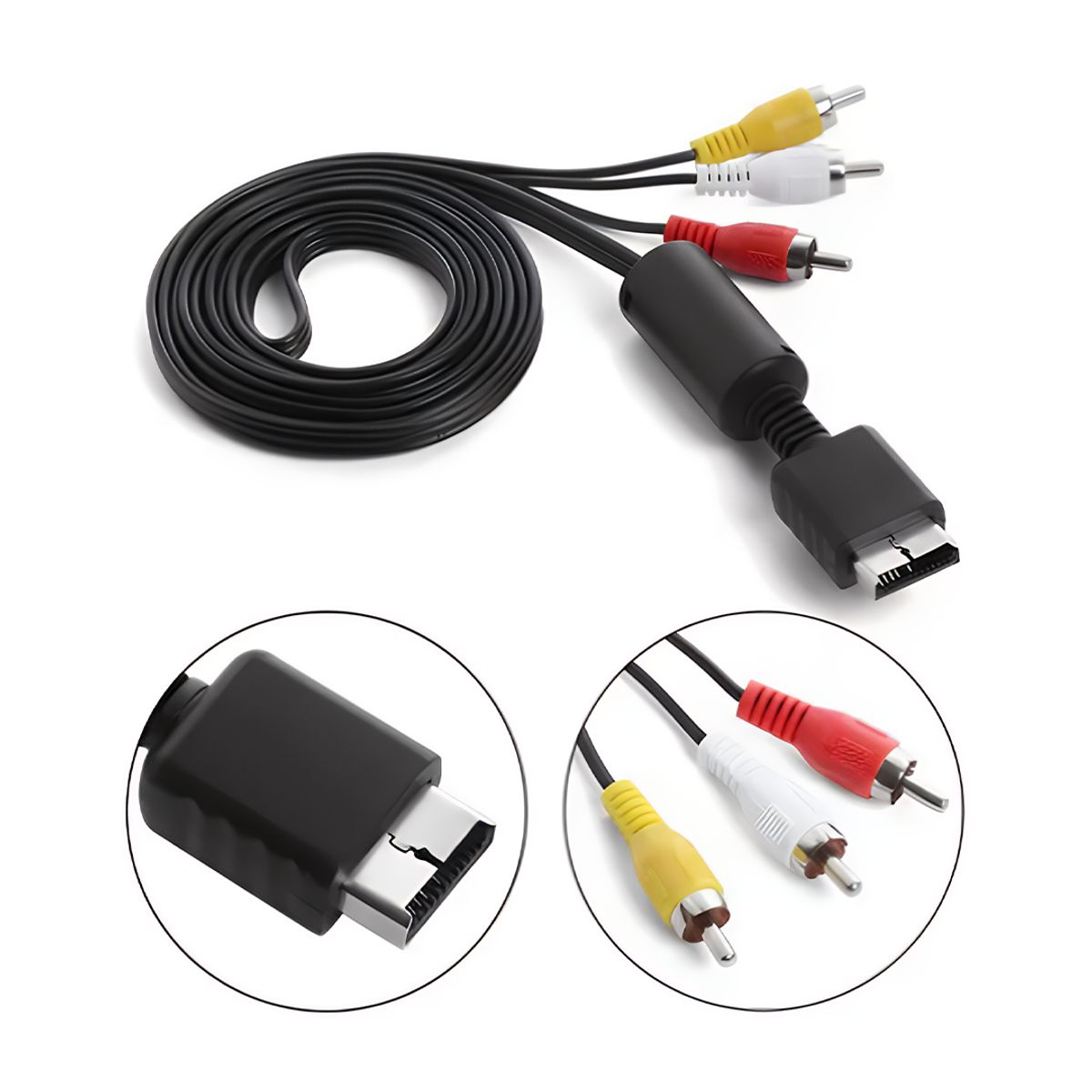 SONY - CABLE audio y video AV para PS1 PS2 y PS3 Original Reacondicionado