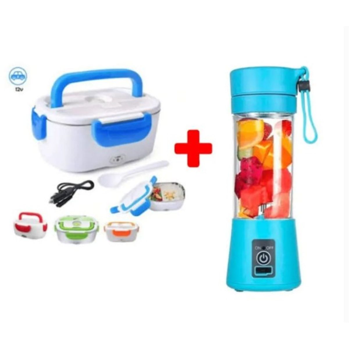 GENERICO - Lonchera eléctrica portatil + licuadora portatil  combo