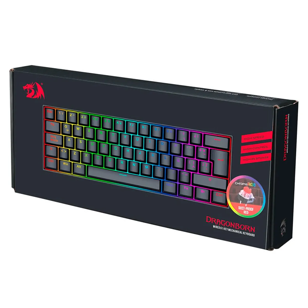 REDRAGON - TECLADO REDRAGON DRAGONBORN K630RGB MECANICO RED SWITCH