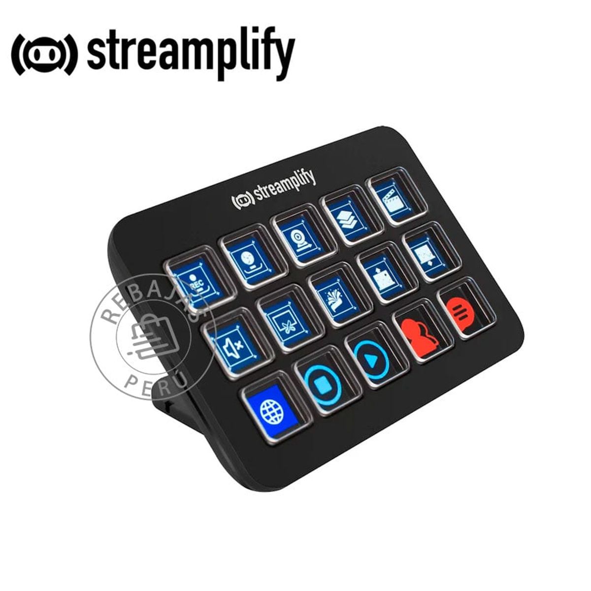 STREAMPLIFY - Stream Deck Streamplify 15 Teclas LCD, RGB, Macros y Hub USB 3.0