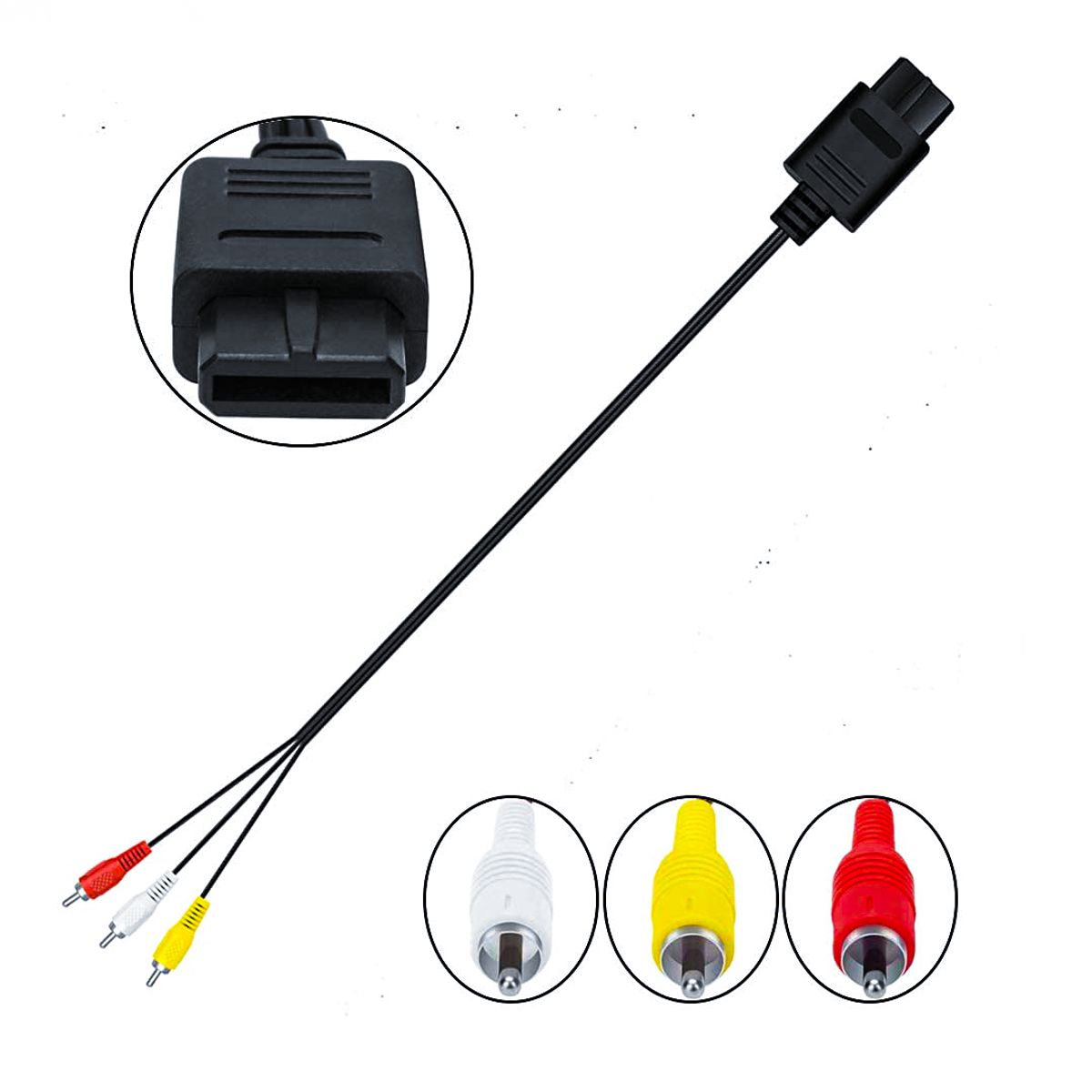 NINTENDO - CABLE audio y video AV para SNES N64 y NGC Original Reacondicionado