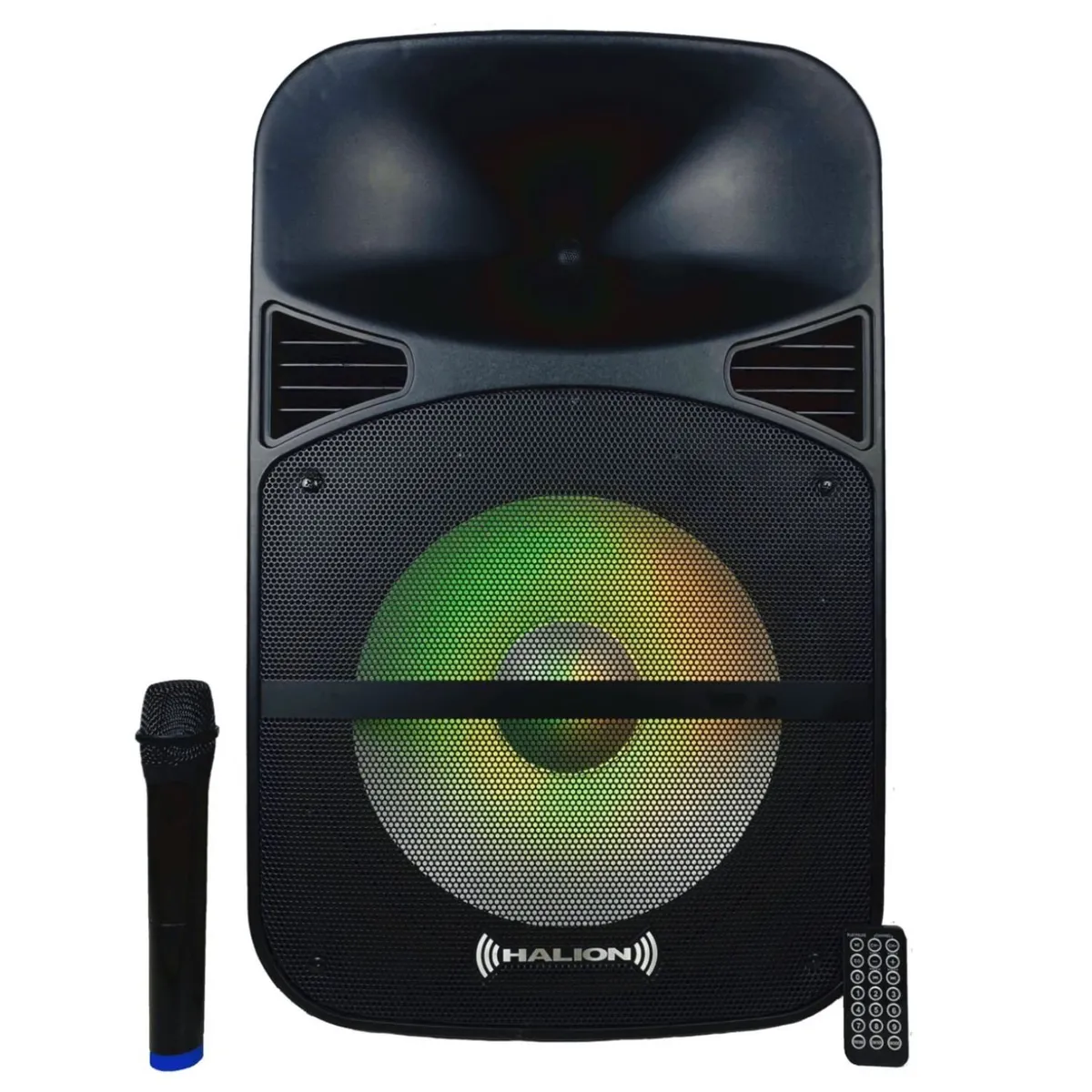 HALION - Parlante Portátil Halion PHA15MDB 1000W micrófono UHF + Soporte