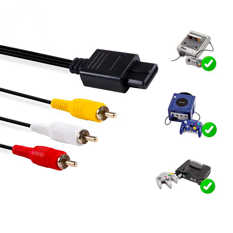 GENERICO - CABLE audio y video AV para SNES N64 y NGC