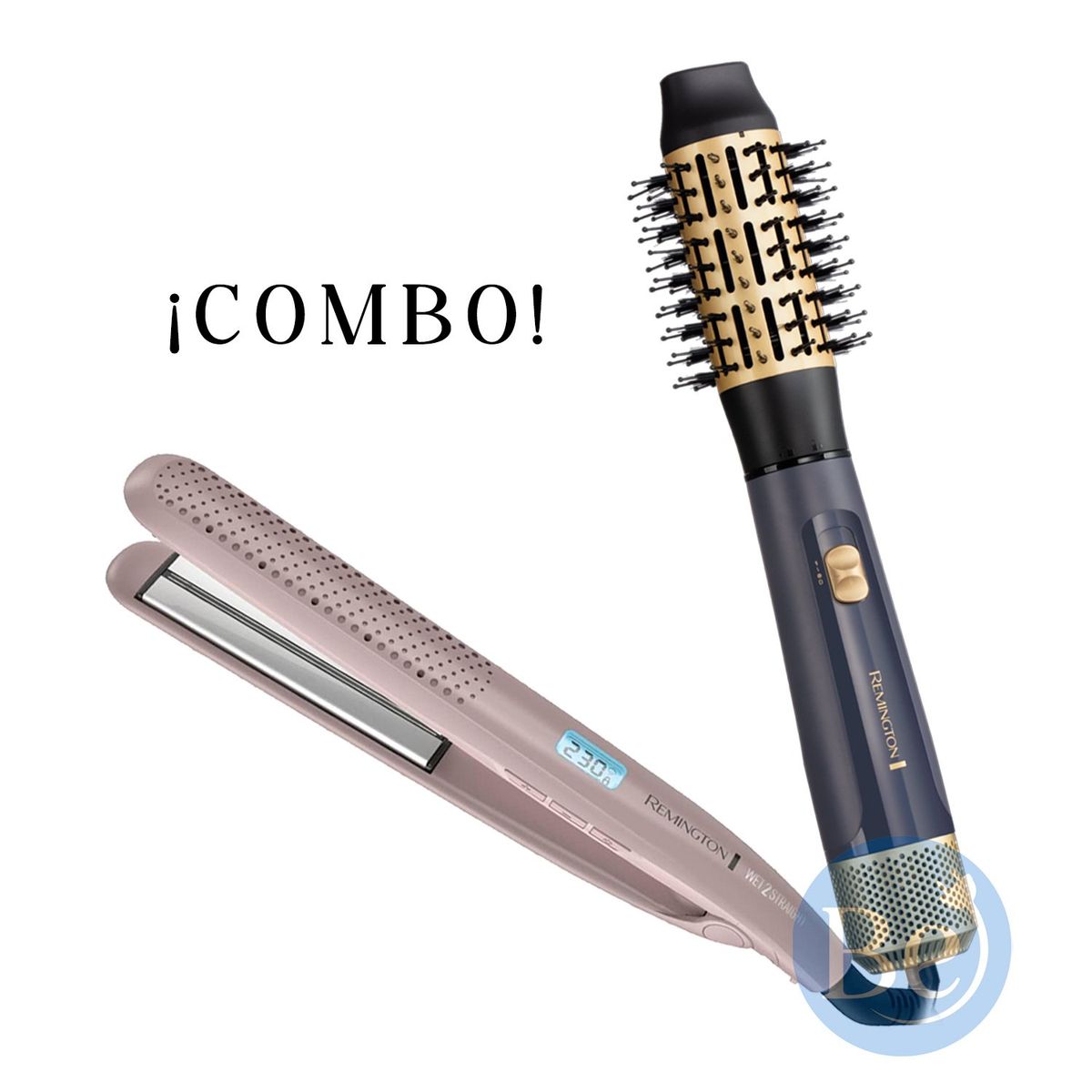 REMINGTON - Combo Remington Alisadora Wet2Straight S27A y Cepillo Sapphire Luxe