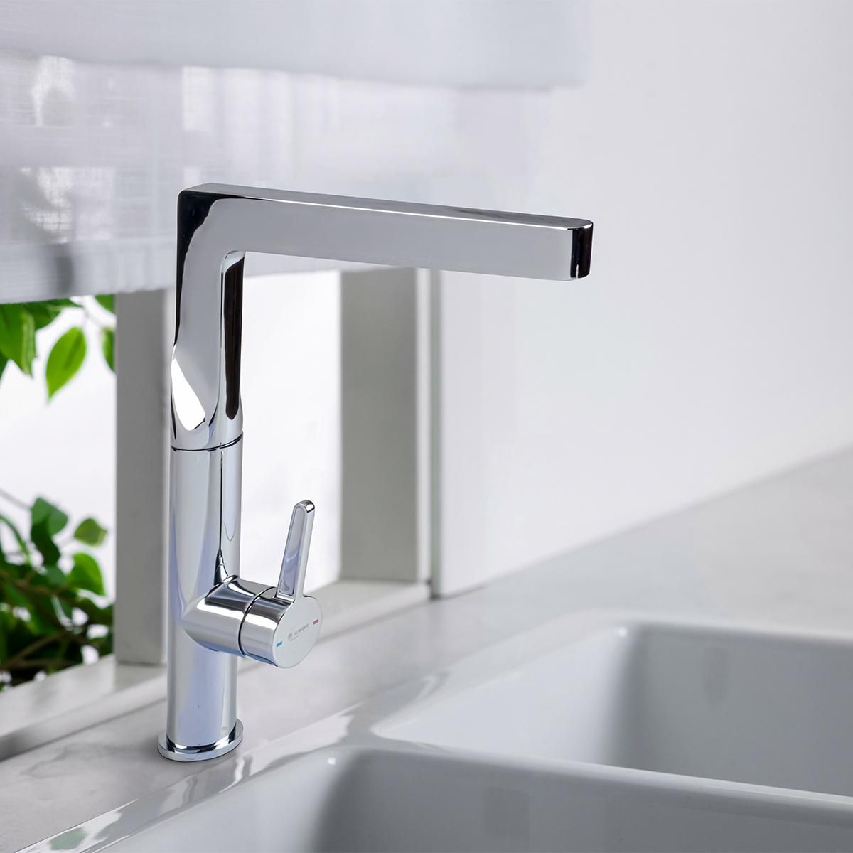 TREBOL - Monocomando para Cocina en Bronce Cromado