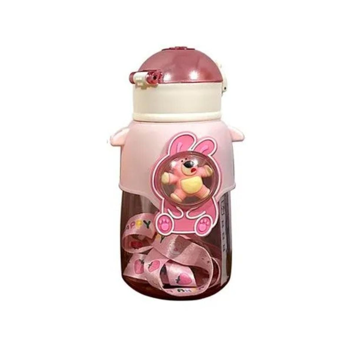 ICHIMATSU - Tomatodo Infantil 650 ml Rosado c/Cañita y cuerda