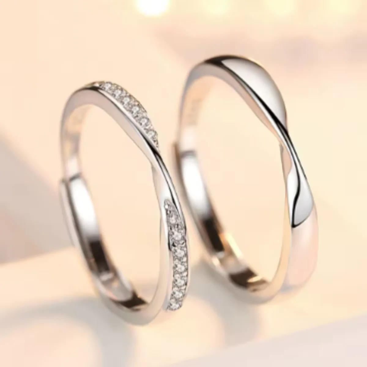 GENERICO - Anillo de Pareja Ajustables  Unión Perfecta