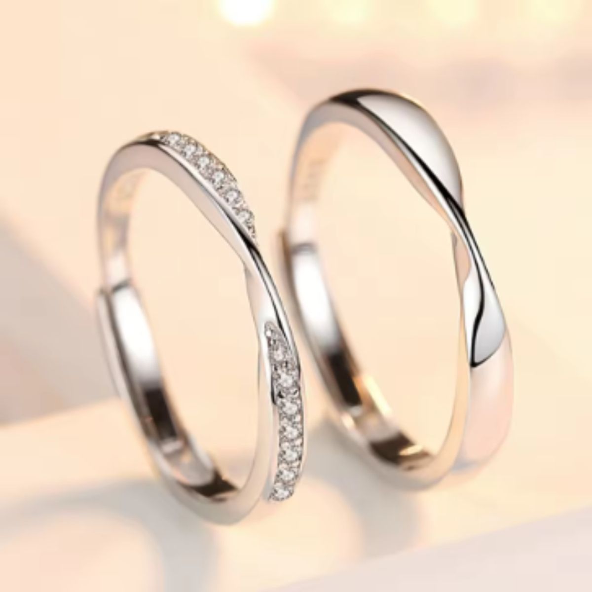 GENERICO - Anillo de Pareja Ajustables  Unión Perfecta