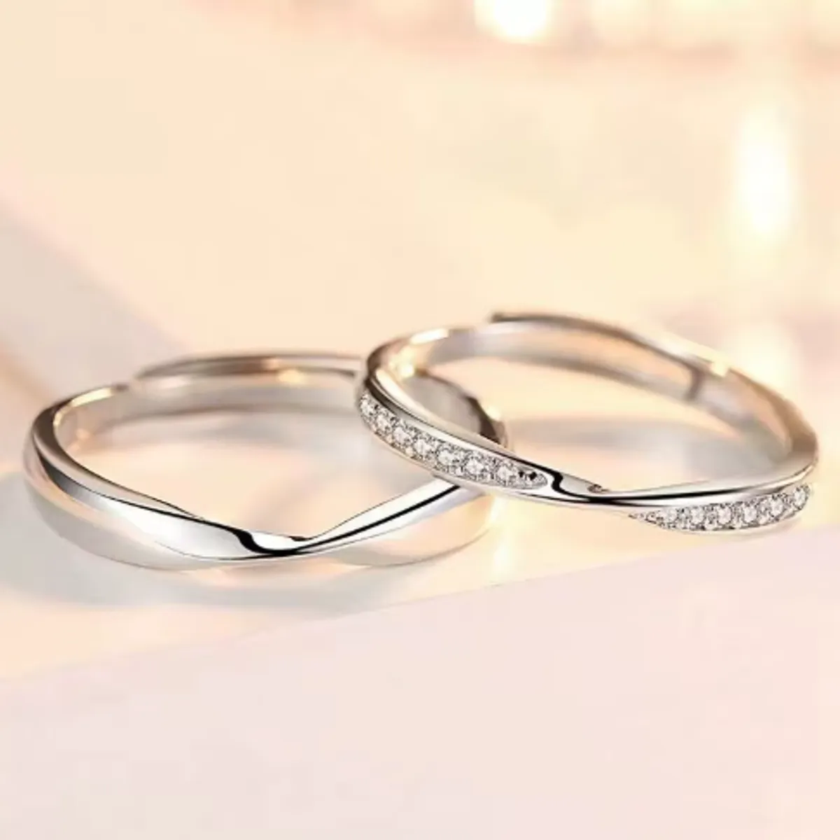 GENERICO - Anillo de Pareja Ajustables  Unión Perfecta