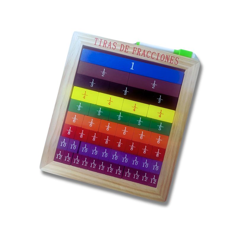 GENERICO - Tablero Didáctico de Fracciones de Madera para Niños