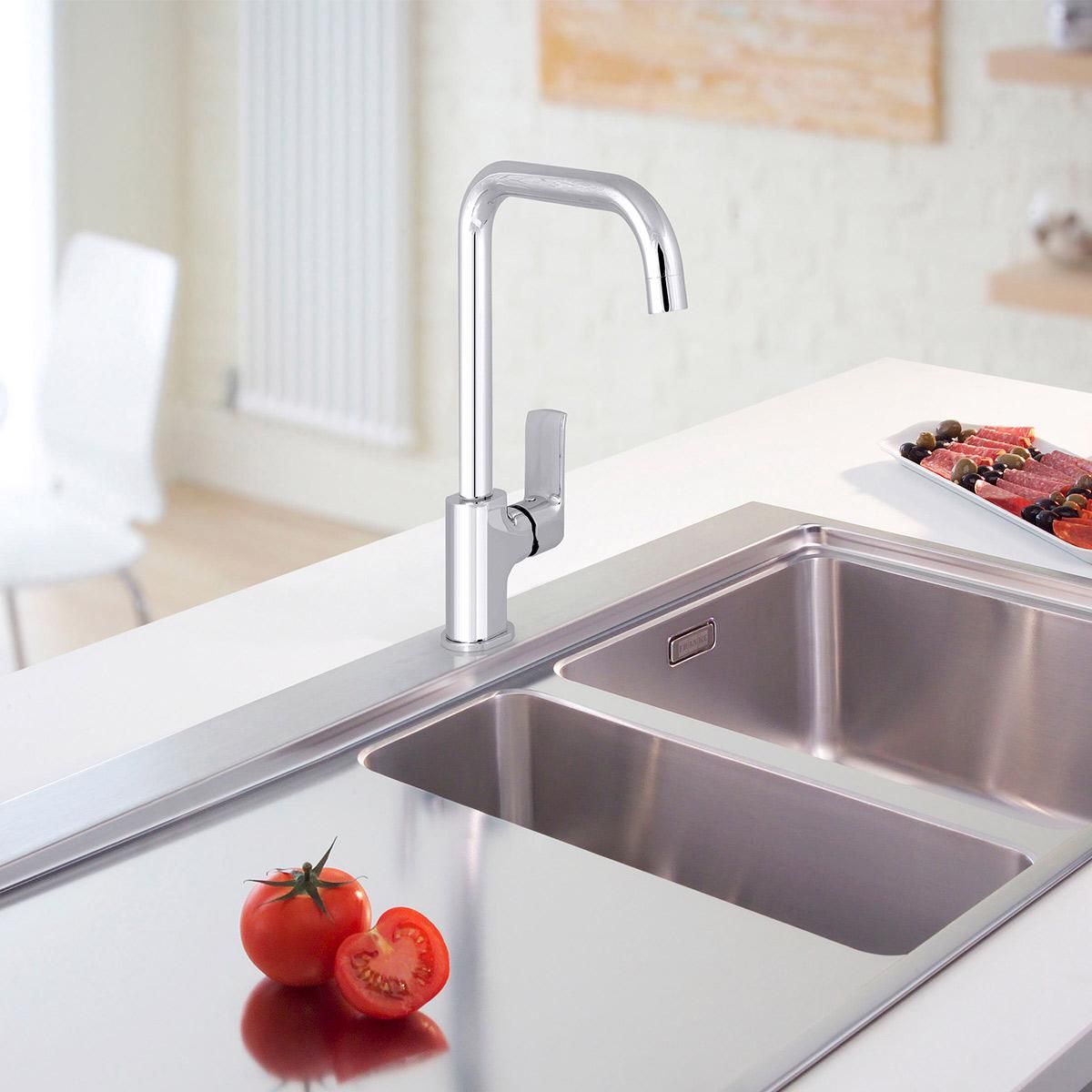 TREBOL - Monocomando para Cocina en Bronce Cromado