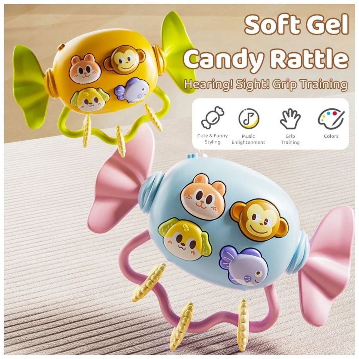 GENERICO - Sonajero Interactivo Caramelo Musical para Bebé