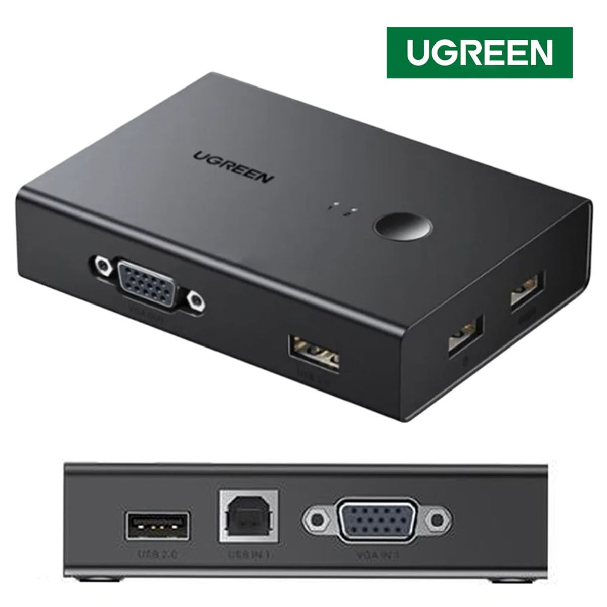 UGREEN - USB 2.0 KVM Switch VGA 2 puertos UGREEN KVM VGA Controla 2 pcs