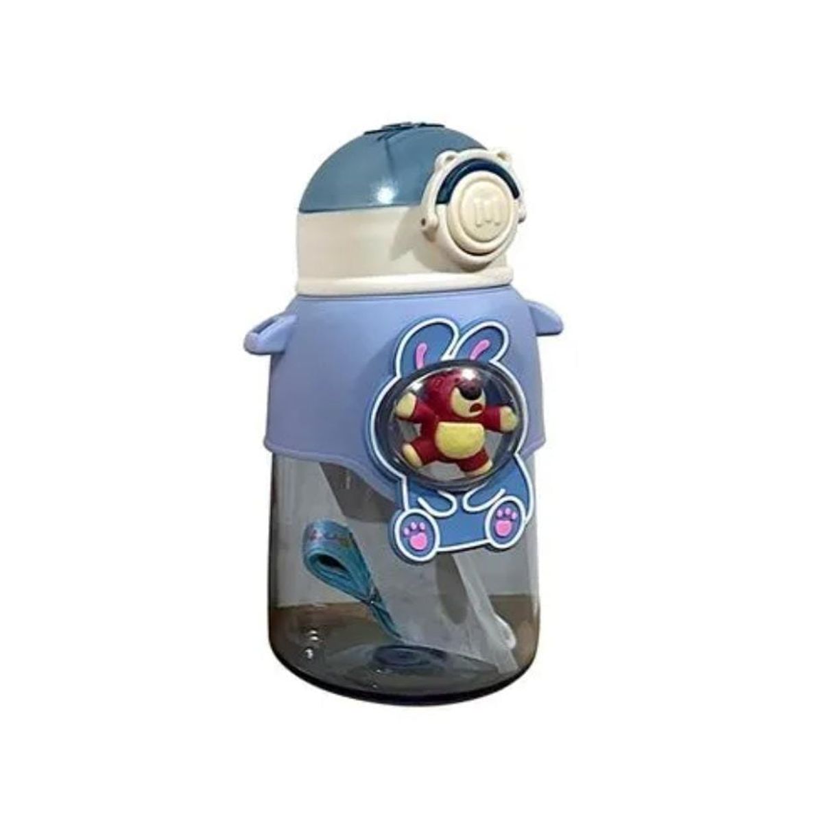 ICHIMATSU - Tomatodo Infantil 650 ml Celeste c/Cañita y cuerda