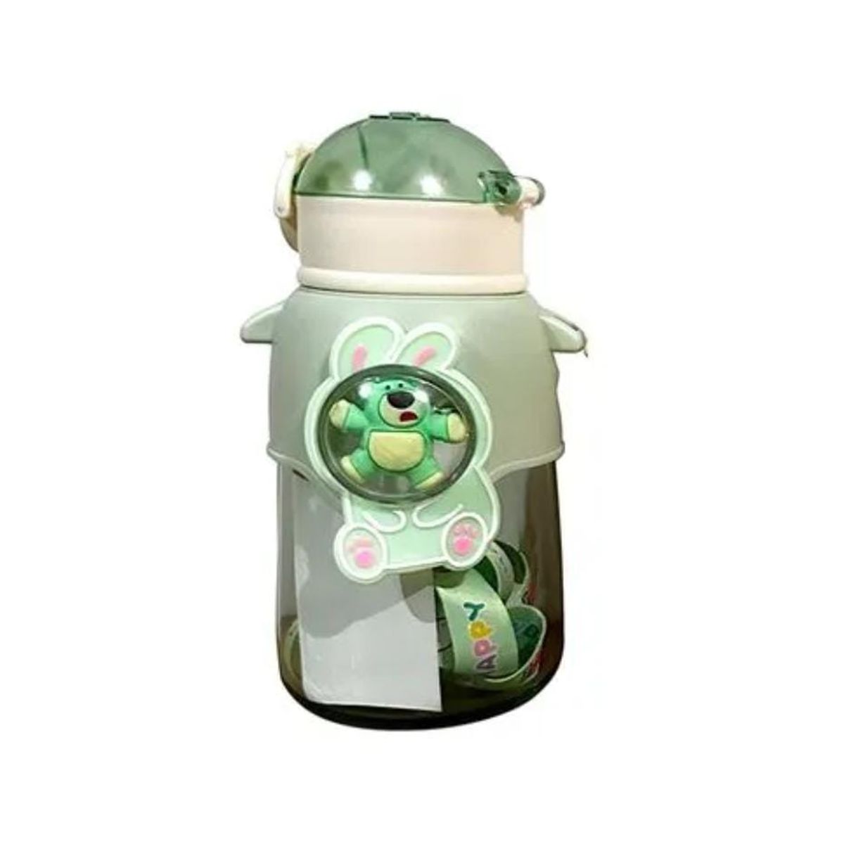 ICHIMATSU - Tomatodo Infantil 650 ml Verde c/Cañita y cuerda
