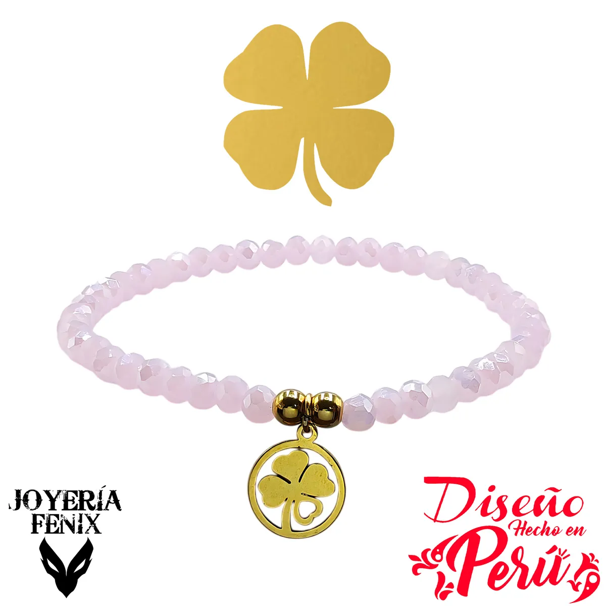 JOYERIA FENIX - Pulsera Trébol Elástica - Joyería Fénix