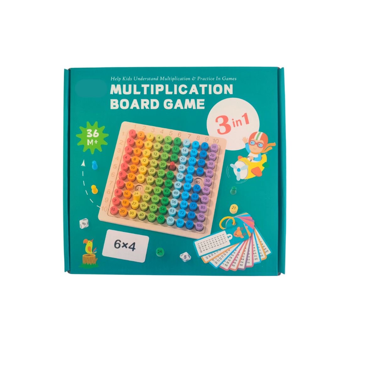 GENERICO - Tablero Didáctico 3 En 1 de Multiplicación para Niños