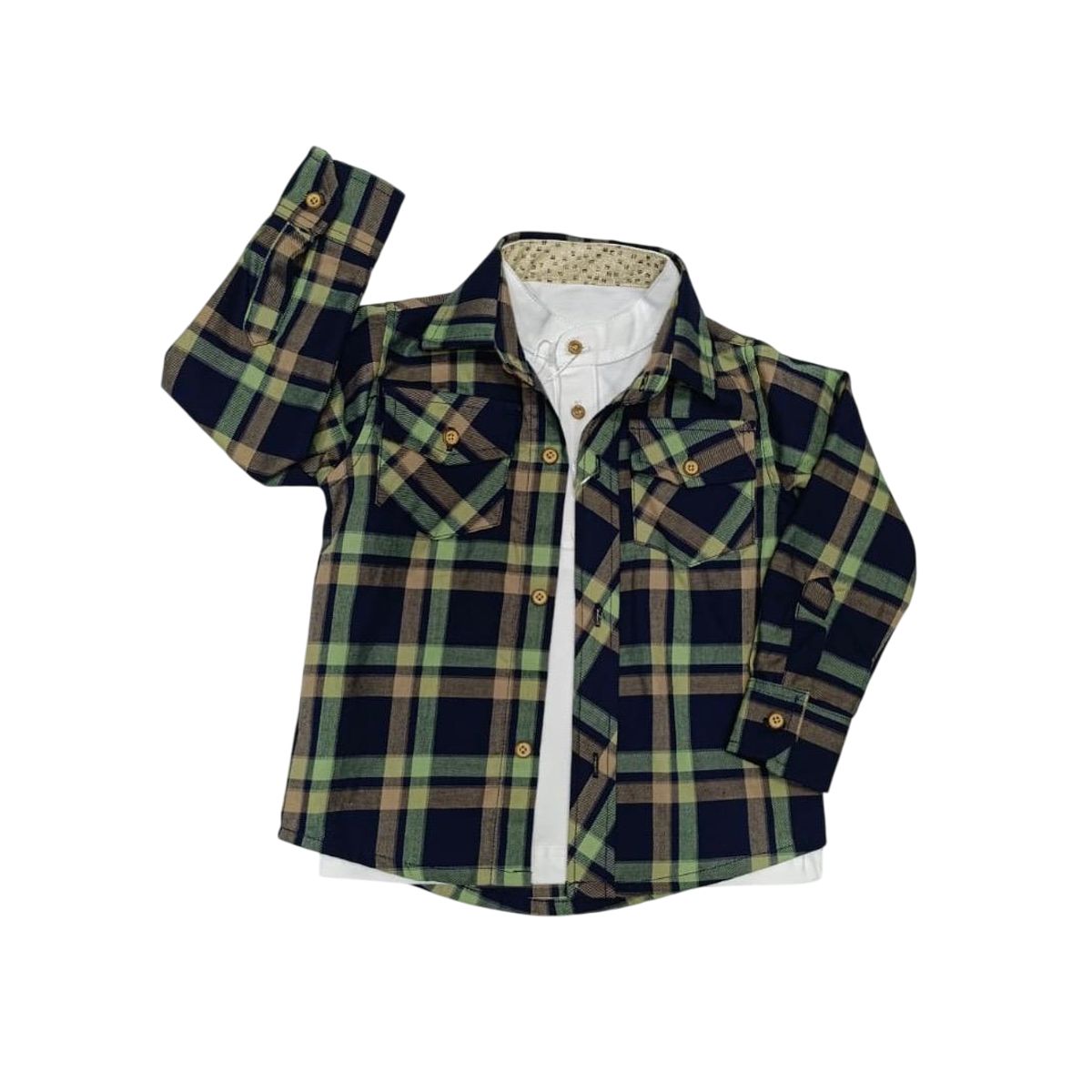 GENERICO - Camisa Niños Manga Larga + Polo 100% Algodón