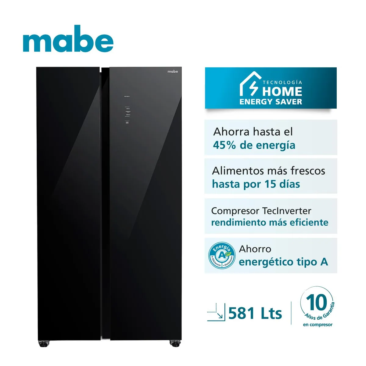 MABE - Refrigeradora Side by Side Inverter 581L Netos Mabe MSD631LKLNG0