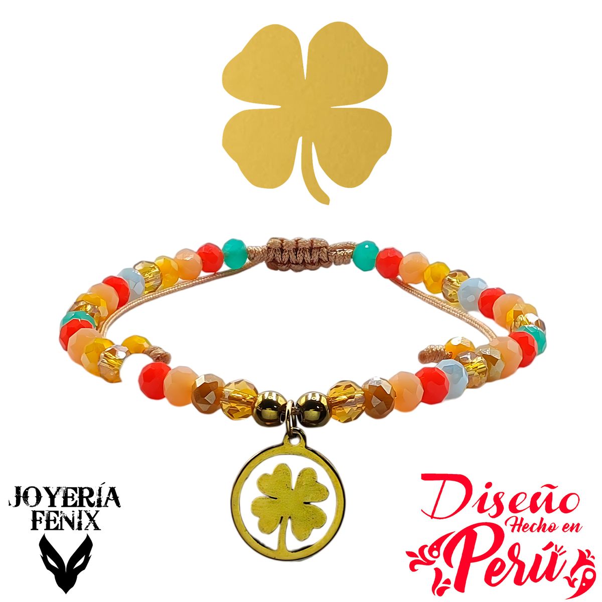 JOYERIA FENIX - Pulsera Trébol Ajustable - Joyería Fénix
