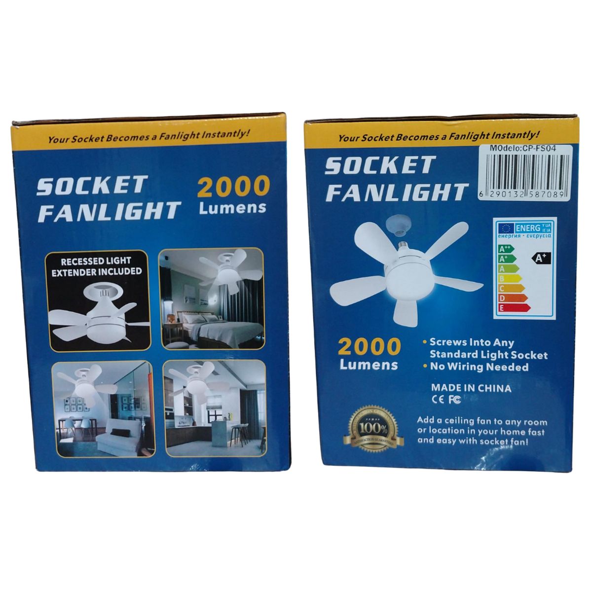 SEISA - Ventilador de Techo control remoto 3 colores 3000-6500K Foco 2000L