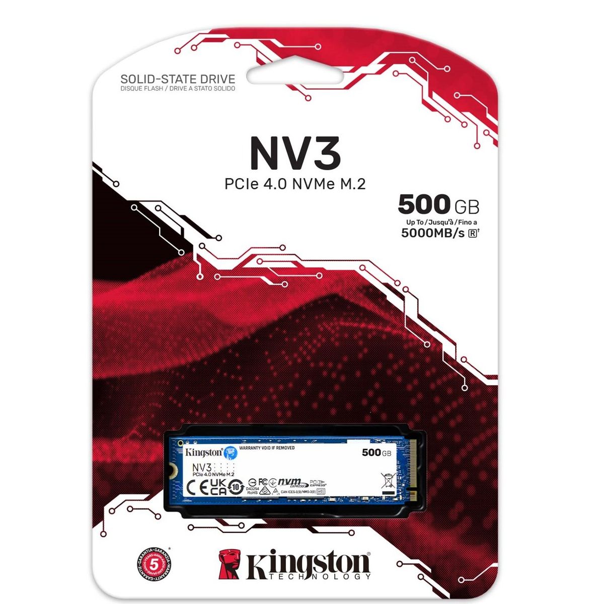KINGSTON - DISCO DURO INTERNO SOLIDO -SSD M.2 - KINGSTON NV3 - 500 GB