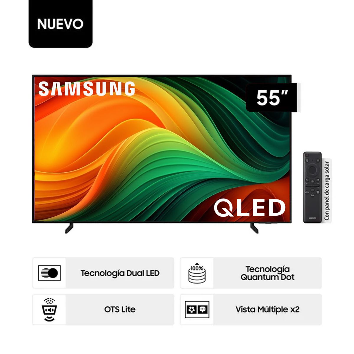 SAMSUNG - Televisor SAMSUNG QLED 55 UHD 4K Smart TV QN55Q60CAGXPE