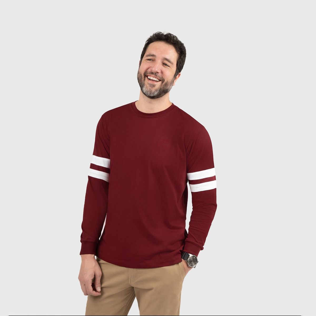 CONUNDRA CLOTHING - Polo Manga Larga Vino 100% Algodon