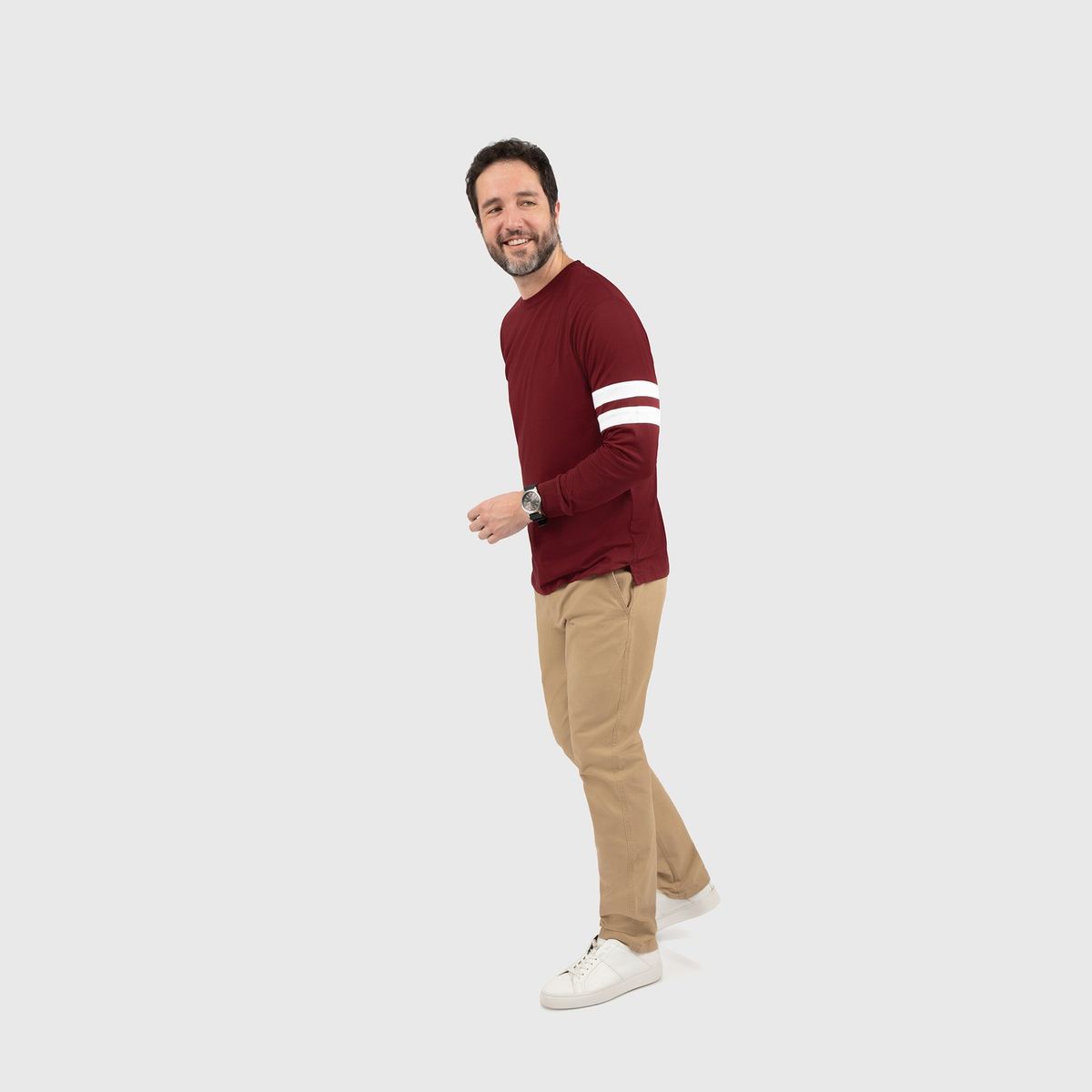 CONUNDRA CLOTHING - Polo Manga Larga Vino 100% Algodon