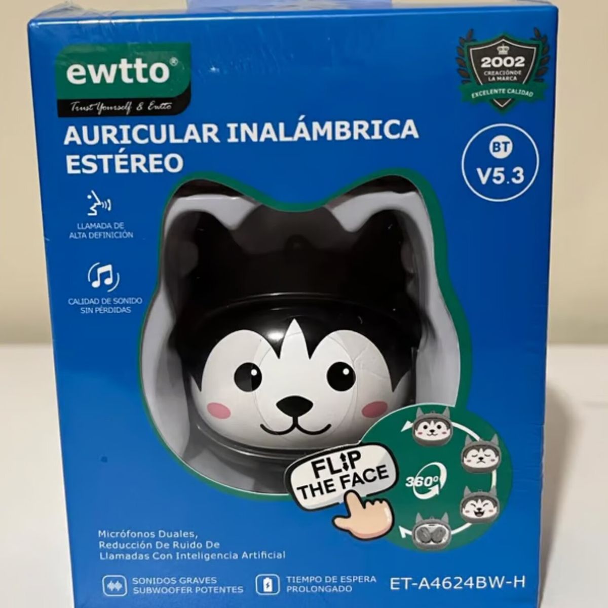 EWTTO - Audífonos  Ewtto Diseño HUSKY Rostro Intercambiable negro