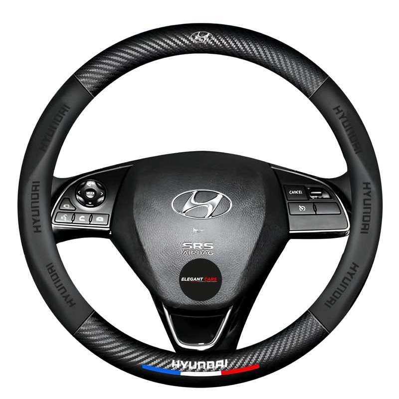 GENERICO - Forro Cubre Volante Premiun Fibra De Carbono HYUNDAI