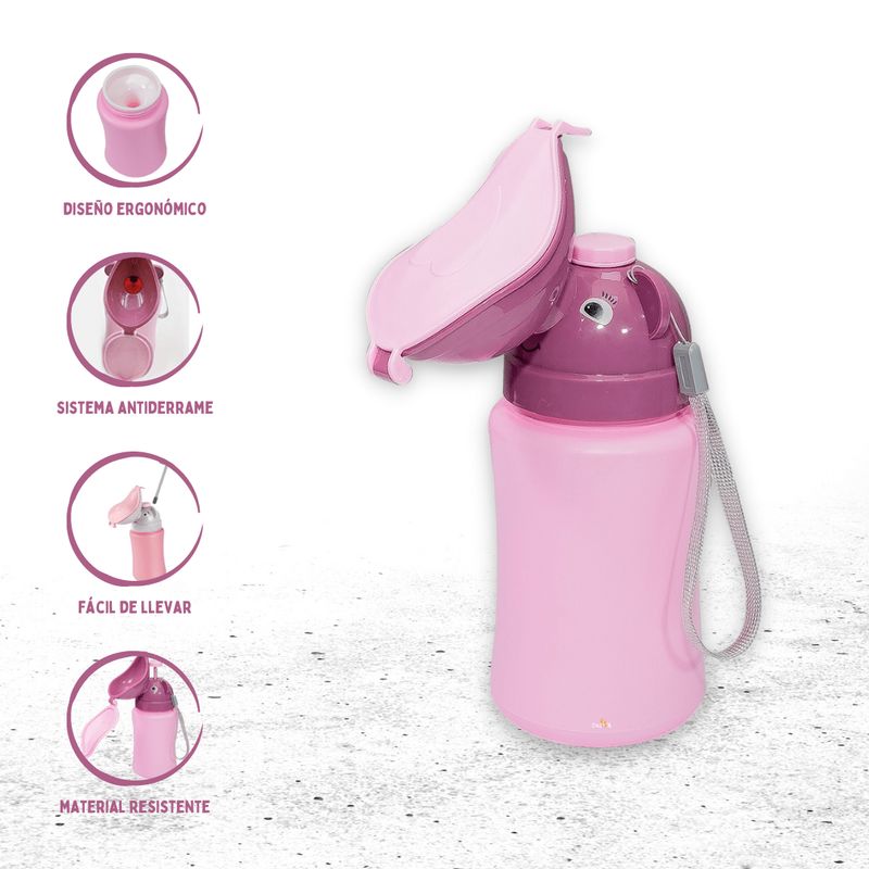 INFANTI - Bacín Portátil Para Bebe Niño Infanti «POTTY TO GO» Rosado