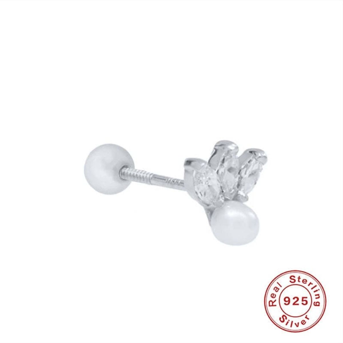 CLEO JOYAS & ACCESORIOS - Piercing Xime Perla 925 Plateado Plata