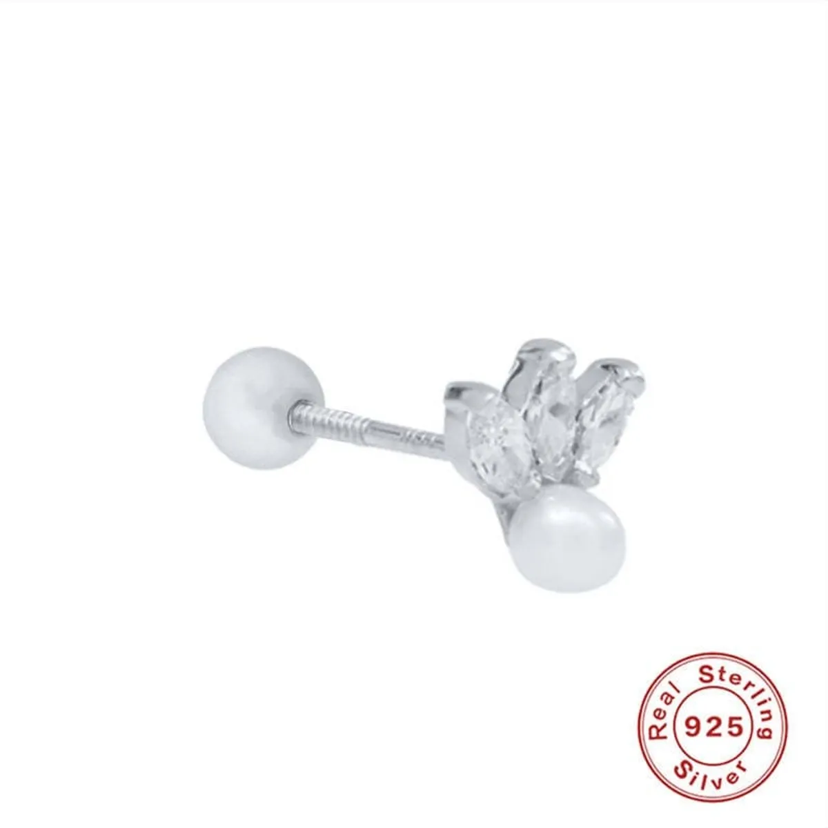 CLEO JOYAS & ACCESORIOS - Piercing Xime Perla 925 Plateado Plata