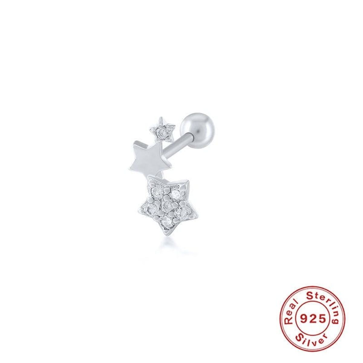 CLEO JOYAS & ACCESORIOS - Piercing Estrellas Luana 925 Plateado Plata