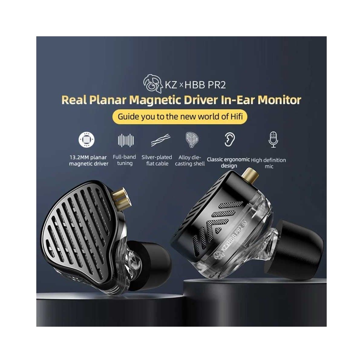 KZ - Audifono PR2 Planar Magnetic 132mm HiFi Kz