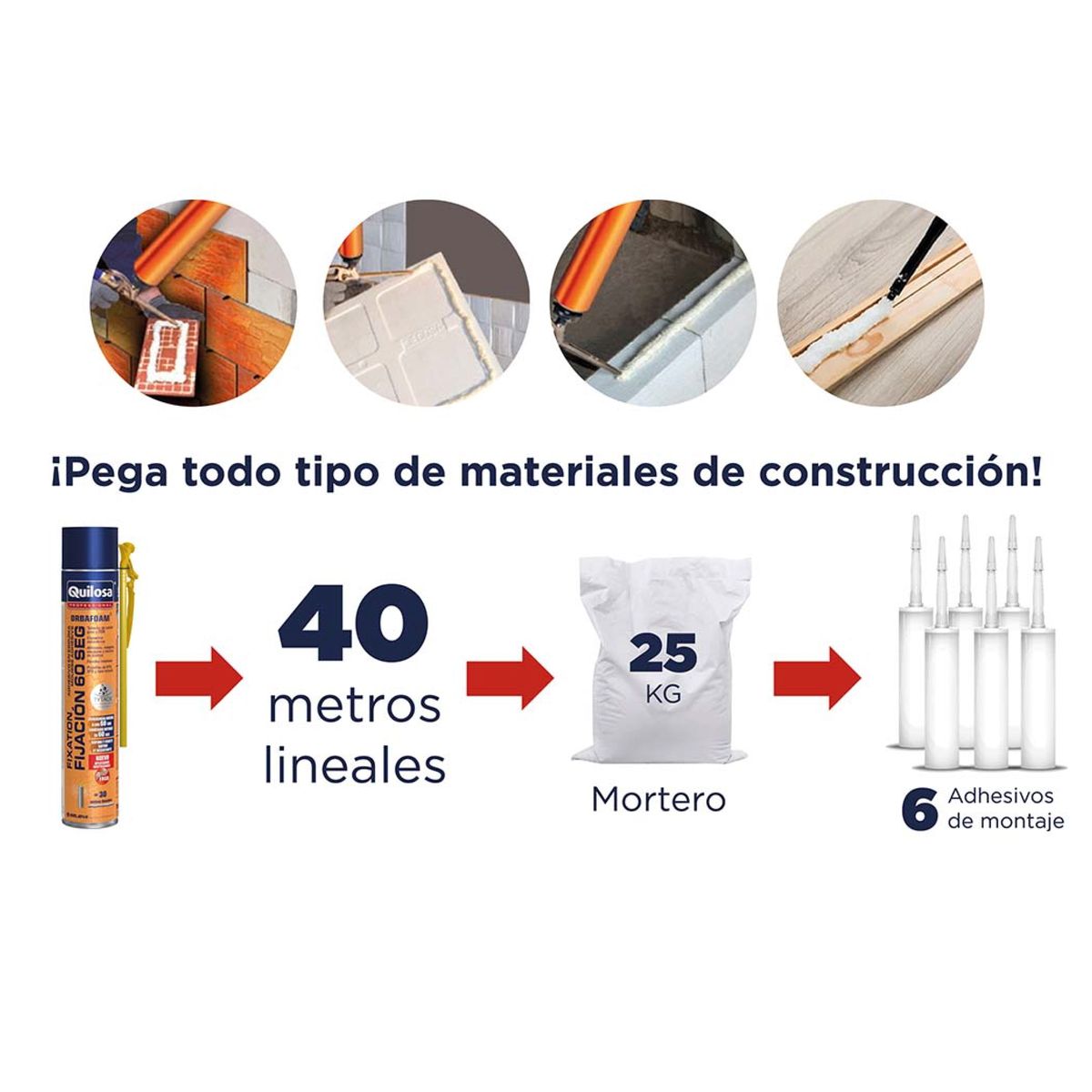 QUILOSA - Espuma Adhesiva Fijación 60 Segundos Cánula Ergo 750 ml
