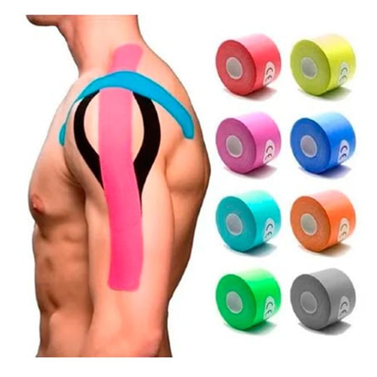 GENERICO - Venda Kinesio Tapes Cinta Kinesiologica 5cm x 5m