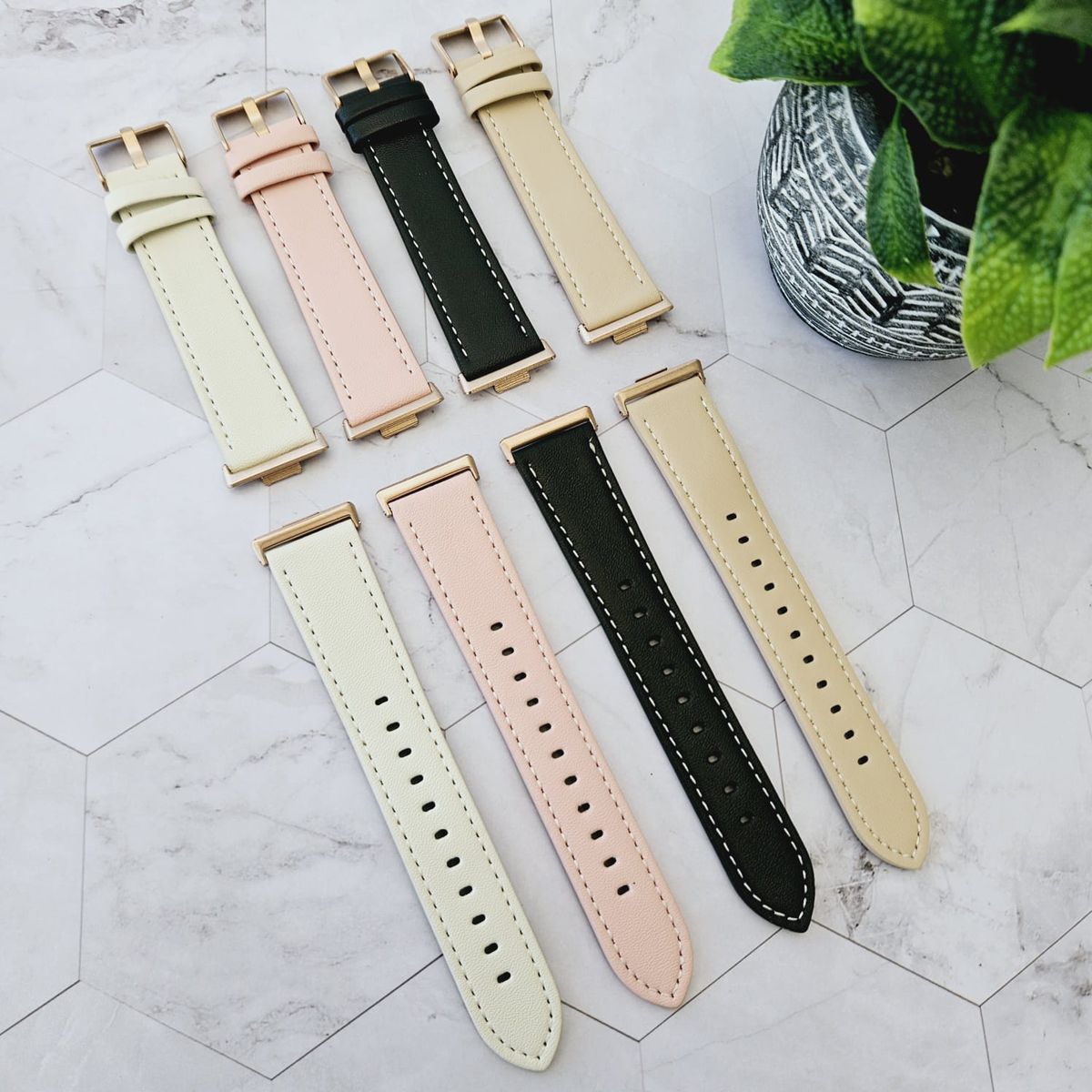 GENERICO - Correa Cuero Color para HUAWEI FIT 3 - Beige