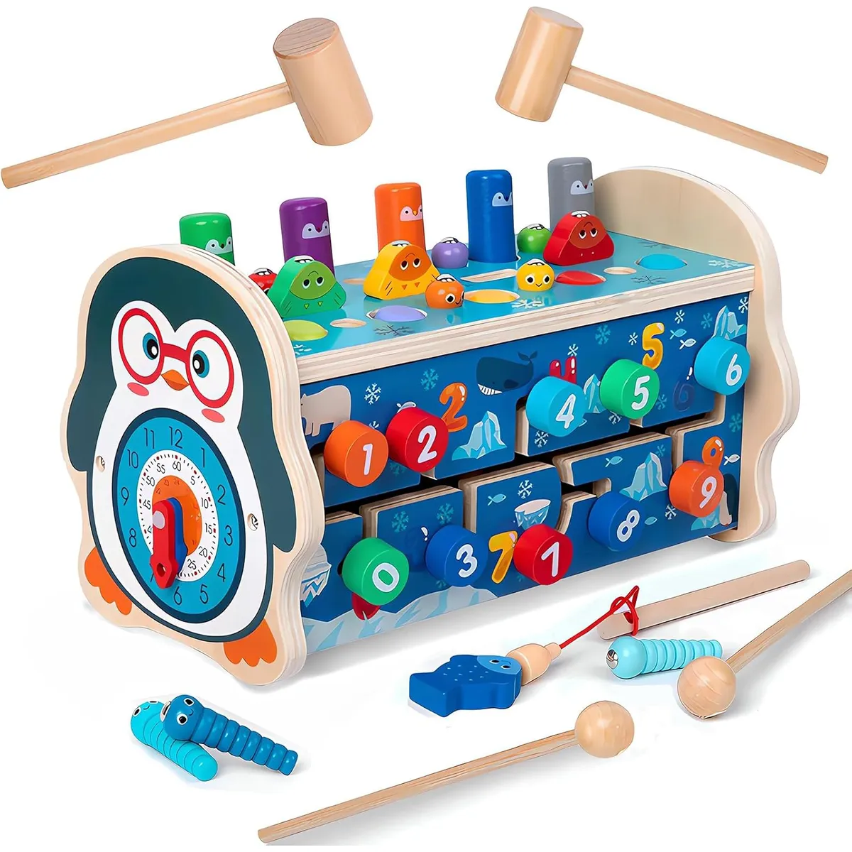 GENERICO - Juguete Didáctico Multifuncional Martillo Xilófono Pingüino