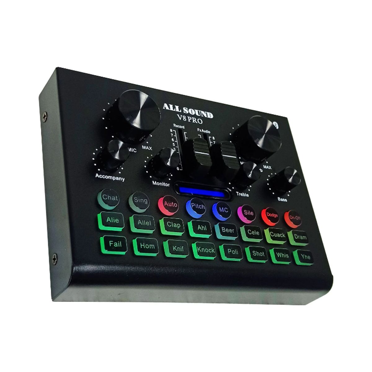 ALL SOUND - Interfaz de Audio para Transmisión en Vivo con 16 Efectos V8PRO ALL SOUND