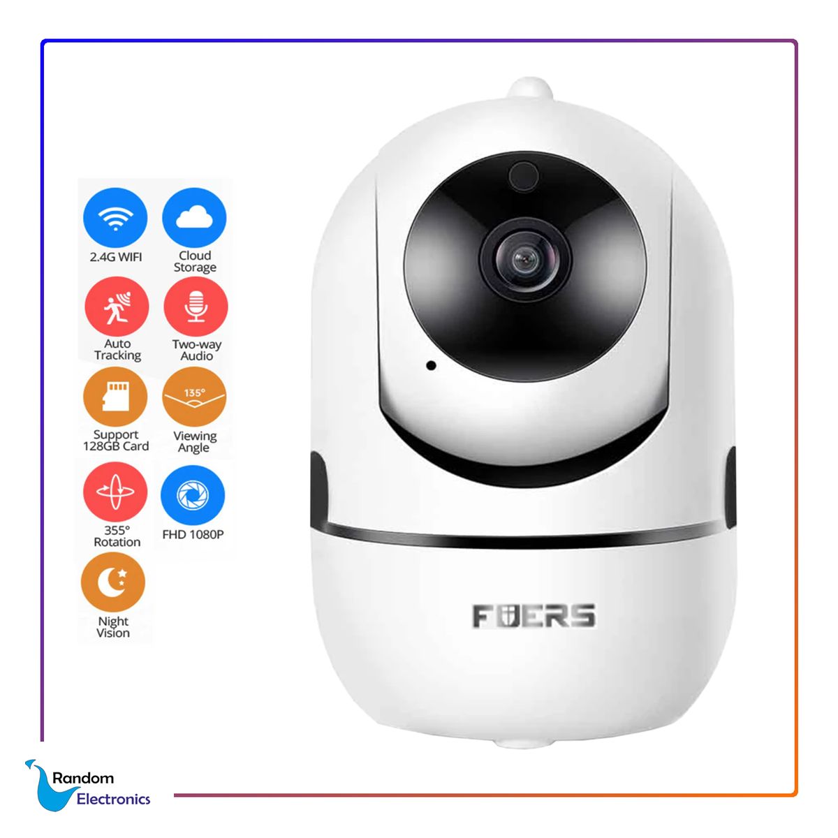 GENERICO - FUERS CÁMARA SEGURIDAD CCTV AUTOMÁTICO WIFI 3MP IP TUYA