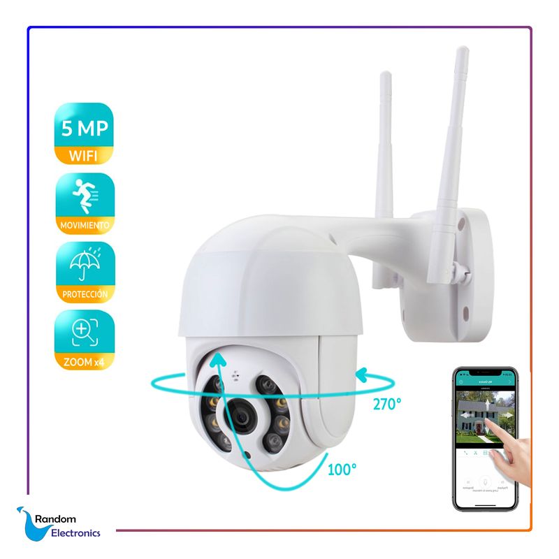 GENERICO - BESDER A8 CAMARA SEGURIDAD PARA EXTERIORES IP WIFI IA 5MP