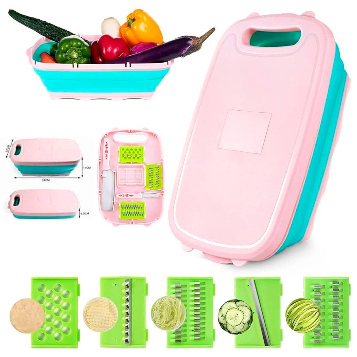 GENERICO - Dos Tablas de Cortar 9 en 1  Multifuncional