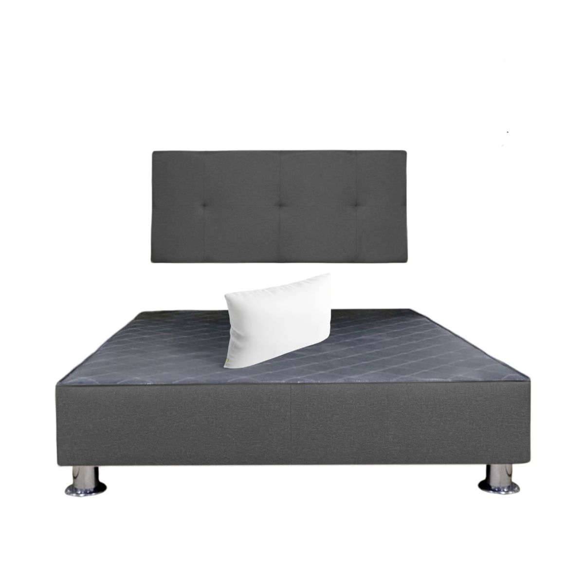 MUEBLES MACRUMO - Cama tapizada Brisa - Queen - Color Plomo