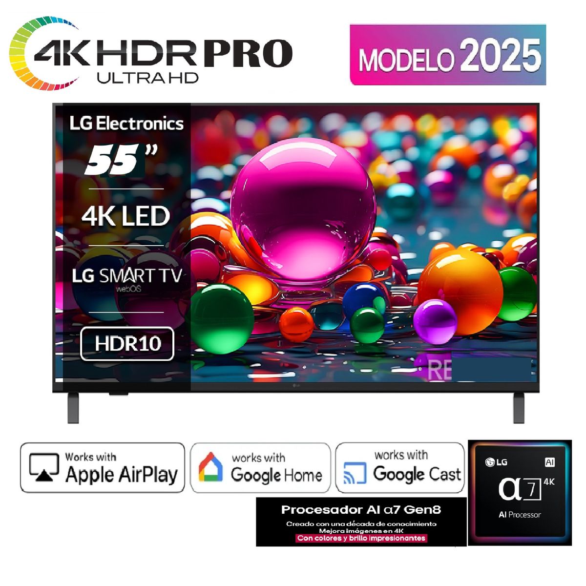 LG - Led 55 Pulgadas UHD 4K Smart TV Procesador A7 55UA7300