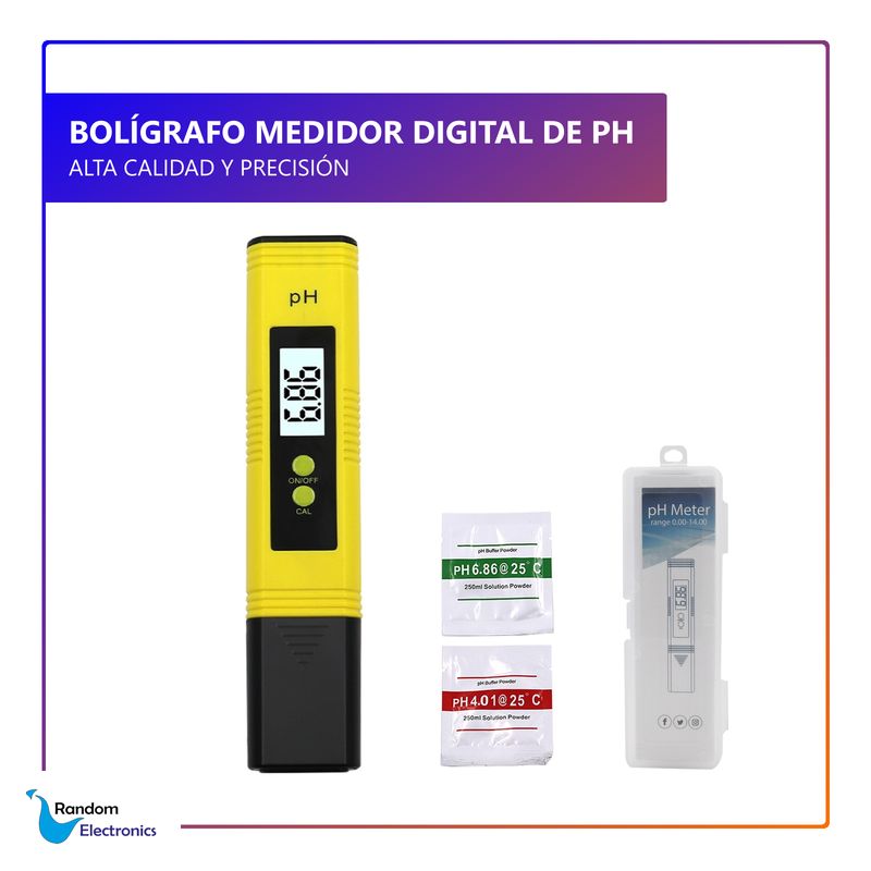 GENERICO - XINGWEIQIANG PH00 BOLÍGRAFO LCD DIGITAL MEDIDOR PH PRECISIÓN ES 0.1 AMARILLO