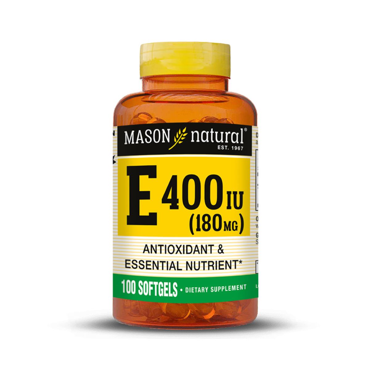 MASON NATURAL - Vitamina E 400 UI - Mason Natural - 100 Cápsulas Blandas